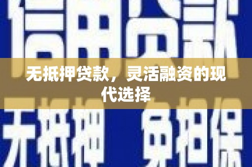 乌海无抵押贷款，灵活融资的现代选择