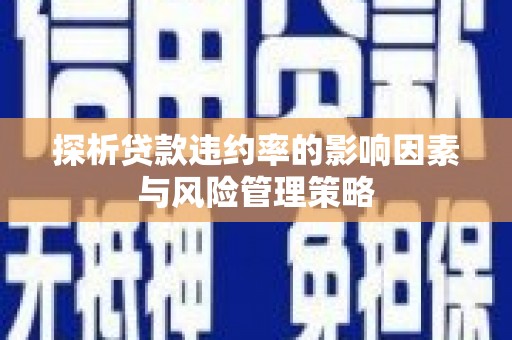 乌海探析贷款违约率的影响因素与风险管理策略
