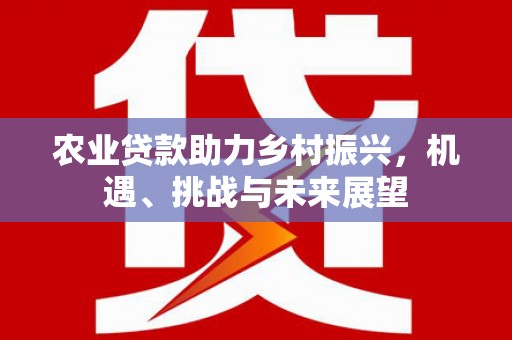 乌海农业贷款助力乡村振兴，机遇、挑战与未来展望