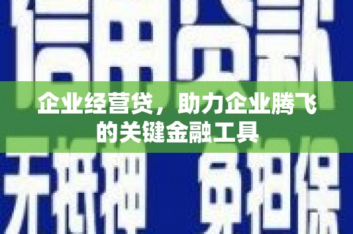 乌海企业经营贷，助力企业腾飞的关键金融工具