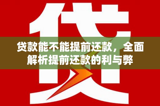乌海贷款能不能提前还款，全面解析提前还款的利与弊